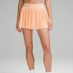 Mesh Pleats Mid-Rise Mini Tennis Skirt Color: Summer Glow Size: 8
